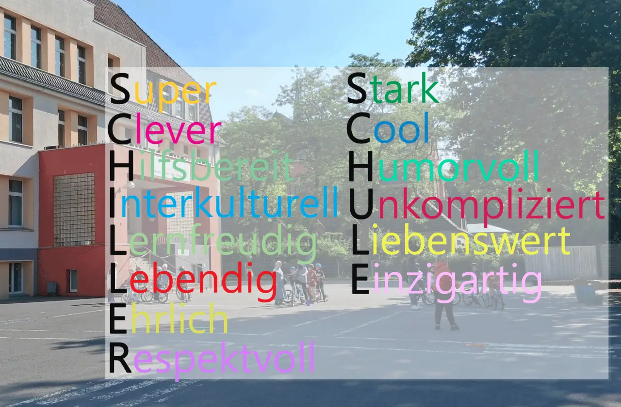 schulhof mit keywords